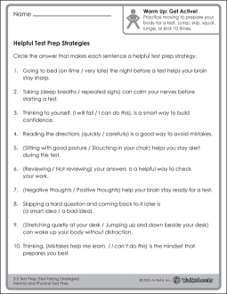 3Rd 5Th Test Prep Walksheet Sample